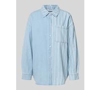 Noisy May Oversized Jeansbluse mit Brusttasche Modell 'KATRI' in Jeansblau, Größe XL