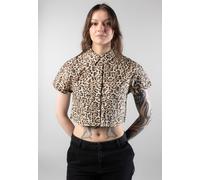 Noisy May - Peyton Cropped Silver Mink Leo - Hemd - Braun - XS - 100% Baumwolle Braun XS