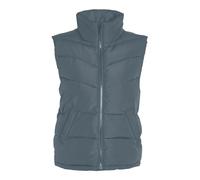 Noisy may Puffer Weste Wattierte Stepp Übergangsjacke ohne Kapuze Basic ohne Ärmel NMDALCON, Farben:Grau,Größe Damen:XL
