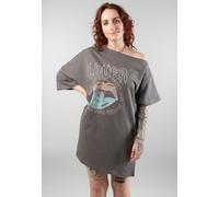 Noisy May - Robin Mocca One Charcoal Gray Lips - Kleid - Grau - XS - 100% Baumwolle Grau XS