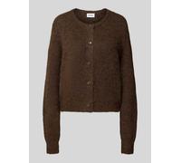 Strickjacke NOISY MAY "NMSUTTON L/S O-NECK KNIT CARDI NOOS", Damen, Gr. M, chocolate braun, Strick, Obermaterial: 70% Polyester, 21% Nylon, 8% Wolle, 1% Elasthan, unifarben, relaxed fit normal, Rundha