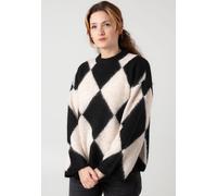 Noisy May - Sutton Argyle Oversize Obsidian Birch Argyle - Pullover - Schwarz - M - 75% Polyester, 14% Nylon, 6% Wolle, 5% Elastan,Strickwaren Schwarz M