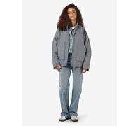 Noisy may Damen Jacke Oversize hoher Kragen Lange überschnittene Ärmel Fronttaschen, Farben:Grau-2, Größe:M