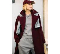 Noisy May Oversized Mantel mit Reverskragen Modell 'CICI' in Bordeaux, Größe L