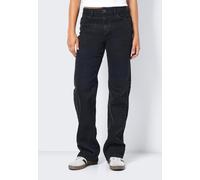 Straight-Jeans NOISY MAY "NMYOLANDA NW WIDE JEANS BLACK NOOS" Gr. 29, Länge 32, schwarz (black denim) Damen Jeans (46501033-29) black denim