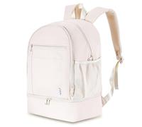 NOL Natural Organic Lifestyle 2-in-1-Rucksack & isolierte Lunchtasche, wasserdichter Computerrucksack für die Schule, Cream, Large, Casual