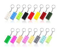 NOLACE Bausteine Schlüsselanhänger Schlüsselanhänger Set 16 Stück Lego Schlüsselanhänger，Schlüsselbund aus Kunststoff Gefälligkeiten Schlüsselanhänger Anhängerzubehör Paar Partygeschenke Für Kinder