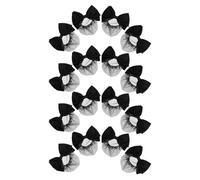 NOLITOY 12 Stück Pack Haarknotennetze mit Schleife Elastische Haarnetze aus Feinem Netzgewebe Schwarz für Berufstätige In Hotel Bank und Pflege Haarknotenhalter für Klassische