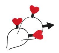 NOLITOY 2 Stück Pack Rotes Herz Haarband mit Pfeil Kunststoff Stirnband für Damen Valentinstag Accessoire Bequemes Haar Accessoire für Romantische Anlässe