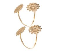 NOLITOY 2 Stück Teiliges Verstellbares Armreif Robustem Metall mit Unregelmäßigem Hohlem Sonnenblumen-design Breiter Punk-stil Komfortabel für Damen für Sommer Strand und Festivals