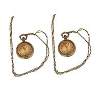 NOLITOY 2 Stück Vintage Taschenuhr Aus Legierung Clamshell Mit Geprägtem Deckel Braun Leichte Hängeuhren Für Herren Und Damen Im Retro Stil