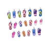 NOLITOY 20 Stück Clay Charm Anhänger in Slipper form DIY Schmuck Zubehör für Halsketten Armbänder Langlebige Tonanhänger in Bunten Farben für Kreatives Basteln und Personalisierte