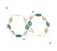 NOLITOY 2stücke Ozeanisches Armband Mit Muscheln Und Schildkrötenanhängern Strand-souvenir-fußkettchen Boho-sommer-schmuckarmband Meeresmotiv-fußschmuck Natürlicher Accessoire-stil Für