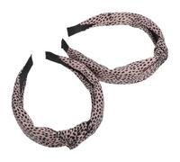 NOLITOY 2stücke Stirnband mit Leopardenmuster Breites Haarband für Damen Elastisches Haarband mit Knotendetail Haarreif für Sport und Alltag Leoparden-haarreif für Verschiedene Frisuren