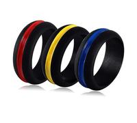 NOLITOY 3 Stück 3 teiliges Silikon Paarring Set Elegante Ringe für Damen und Herren Langlebig Kratzfest Vielseitig als Verlobungs und Freundschaftsringe Geeignet