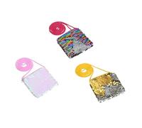 NOLITOY 3 Stück Pailletten Etui Modische Quadratische Geldbörse Kleines Portemonnaie für Mädchen Bunte Glitzernde Kinderhandtasche für Kleingeld und Schmuck