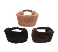 NOLITOY 3 Stück Teiliges Faux-fell Stirnband für Damen Elastische Winddichte Ohrwärmer aus Weichem Kunstpelz Warmes Stirnband für Winter Outdoor Sport Joggen Skifahren