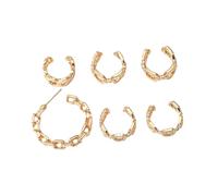 NOLITOY 6 Stück Teiliges Punk Stil Ohrstecker aus Legierung Dicke Ketten ohrringe für Damen Modische Chunky Ear Drops Stylische Goldfarbene Ohrhänger für Party und Alltag
