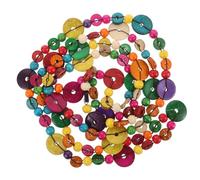 NOLITOY Boho Vintage Kokosnussschalen Halskette Damen Mehrlagig Handgefertigt Bunte Perlen Schmuck Strand Festival Accessoire Geschenk