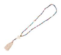 NOLITOY Bunte Kristall Halskette Damen Quastenschmuck Vielseitige Boho Halskette mit Anhänger Modische Damenkette für Wintermode