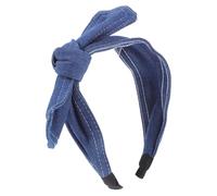 NOLITOY Elegantes Breites Jeans Haarband Mit Schleife Damen Mädchen Komfortabler Haarreif Für Alltag Party Hochzeit