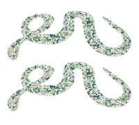 NOLITOY Gestickte Rückenaufnäher 2 Stück Grün 8x17cm Schlangenförmige Bügelbilder mit Strass für Reparatur und Dekoration von Kleidungsstücken und Daunenjacken