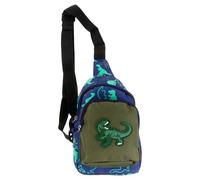 NOLITOY Gürteltasche Dinosaurier Cartoon Verstellbar Hautfreundliches Nylon mit Metallreißverschluss Umhängetasche Brusttasche für Jungen und Mädchen Tiefblau