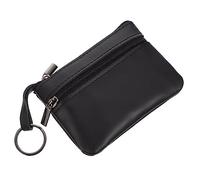 NOLITOY Kleine Schwarze Münzbörse Mit Reißverschluss Und Schlüsselanhänger Leichte Kompakte Geldbörse Aus Langlebigem Material Stilvolles Damen Portemonnaie Mit Praktischem Ring Für Schlüs