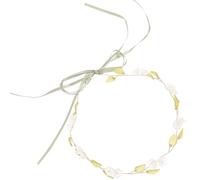 NOLITOY Maiglöckchen Stirnband Damen Blumenkranz Haarreif mit Band Hochzeits Haarschmuck Braut und Fest Frisur Accessoire