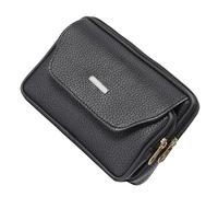 NOLITOY Pu Leder Gürteltasche Bauchtasche Herren Multifunktionale Sportliche Hüfttasche mit Reißverschlussgeldbörse Schwarz für Outdoor Reisen und Alltag