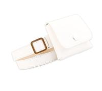 NOLITOY Retro Weiße Gürteltasche aus Pu mit Ausreichend Kapazität Leichte und Multifunktionale Damen Lederbrusttasche für Alltag und Businessgebrauch