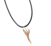 NOLITOY Sharks Tooth Necklace mit Verstellbarem Lederband Einzigartiger Schmuckanhänger für Damen und Herren Symbolisiert Stärke und Schutz Natürliches Fossil als Geschenk