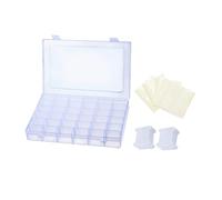 NOLITOY Stickgarn Aufbewahrungsbox mit Fächern und Teilen Inklusive Abnehmbaren Spulen und Aufklebern Robuste Bruchfeste Stickgarn Organizer Box für Kreuzstich und Nähzubehör