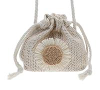 NOLITOY Weiße Bast Umhängetasche Damen mit Großer Kapazität aus Polyester Modische Crossbody Tasche mit Einfachem Design für Alltag und Freizeit