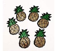 non-brand 6 Pcs Ananas Patches Pailletten Patch Aufnäher Aufbügler Bügelbild Sticker Abzeichen