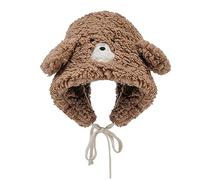 NONGYU Bärenklappe Skimütze Ohr Plüsch Trapper Winter Warm Hooded Fleece Earflap Bear Ear Hat, braun, adult cap