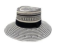 NONGYU Fischerhut mit Streifenmuster, breite Krempe, Fischerhut, faltbar, Fischerhut für Freundin, Mutter, für Damen, gestreiftes Muster, Strohweben
