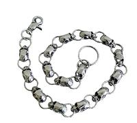 NONGYU Schwerer Totenkopf-Geldbörse, Kette, ethnischer Biker, Punk, Jeans, coole Punk-Hose für Fahrrad, Jeans, Gothic, Rock, Schmuck, Geldbörse, Ketten für Herren, Biker, strapazierfähig