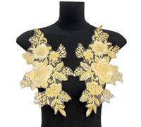 NONGYU Stabile Polyester Applikation Patches Gestickte Blumen für Kleidung Taschen 2 Stück Pailletten Blume Patches