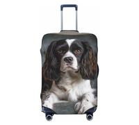 NONHAI Reisegepäck-Abdeckung, Spaniel auf dem Sofa, Spandex, waschbar, elastisch, kratzfest, Gepäckabdeckung, passend für 45,7 - 81,3 cm Gepäck, Schwarz , M