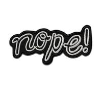 Nope - Aufnäher, Bügelbild, Aufbügler, Applikationen, Patches, Flicken, zum aufbügeln, Größe: 3,5 x 8,2 cm
