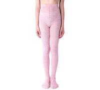 NOQ Mädchen Strumpfhose mit 3D-Effekt Muster Uni Tanz Gymnastik Fancy Outfit Little Princess, Nazca Cotton Candy 7-8 Jahre (122-128 cm)