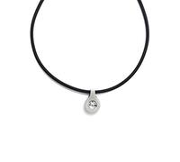 Nord-Form Anhänger in 925/ Silber Anlaufgeschützt mit Bergkristall an 45 cm Kautschukband Schwarz