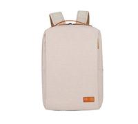Nordace - Smart Backpack - Siena Rucksack 19L-Vol. Laptop-Fach USB-Anschluss wasserbeständig Gew:0,88kg Gepäckriemen Sicherheitstasche Wasserflaschenfach schlankes Design (Beige)