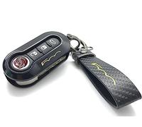 Nordecco Glänzend Schlüsselanhänger Hülle Kompatibel mit Fiat 500C 500-500L Abarth Grande Punto Brava Panda Stilo Linea (Schwarz - Gelb Schlüsselanhänger Schwarz - Gold Gehäuse)