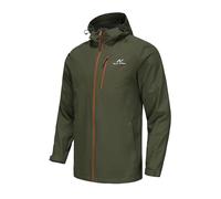 NORDIC OUTLAND Leichte Herren-Regenjacke mit Kapuze, wasserdicht, atmungsaktiv, Regenmantel für Outdoor (DE/NL/SE/PL, Alphanumerisch, S, Regular, Regular, Army Green)