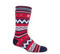 Nordisch gemusterte, rutschfeste Herren-Thermo-Pantoffel-Socken mit Greifern 45602
