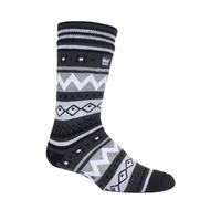Nordisch gemusterte, rutschfeste Herren-Thermo-Pantoffel-Socken mit Greifern 45602