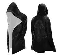 Nordische Mythologie 3D Kapuzenjacke für Herren Wikinger Tattoo Print Rabe Vintage Mode Herbst Mantel Drucken Party Outbekleidung Festlich Kleidung Blutig Bedruckt Jacke Übergröße Dunkelblau 6xl l xl