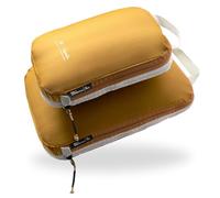 NORDKAMM® Profi-Packtaschen mit Kompression, Ultraleichtes Koffer-Organizer Set, Packing Cubes aus wasserdichtem Stoff, Packwürfel, Packing Cubes Compression (Chai Tea Yellow Set-M-L)